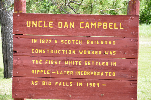 Uncle Dan Campbell wood carving sign